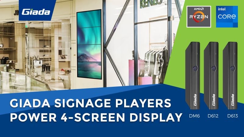 Giada Signage Players Power 4-screen Display